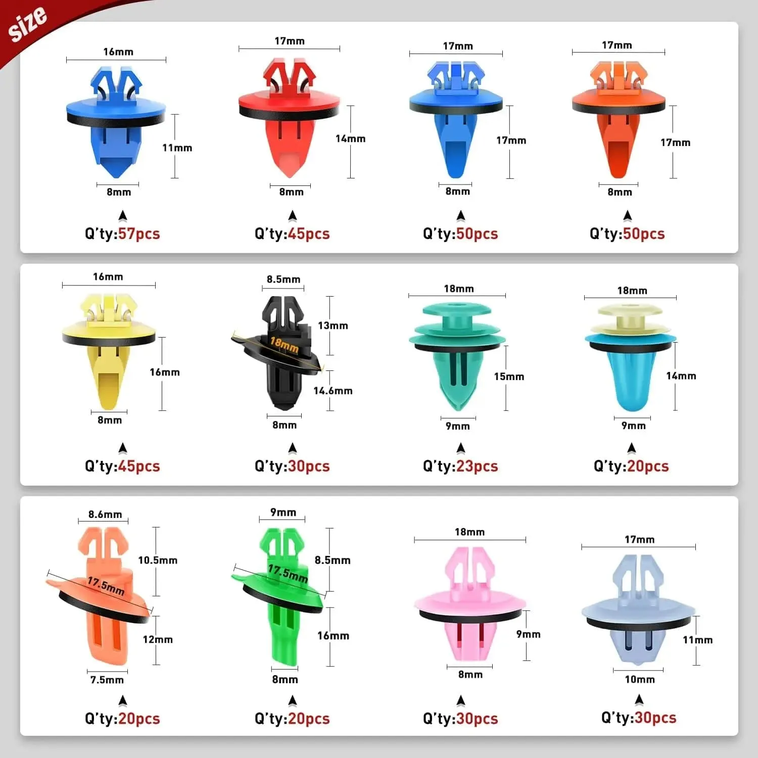 420 Pcs Toyota Lexus Fender Moulding Clips 12 Types Car Trim Removal Tools