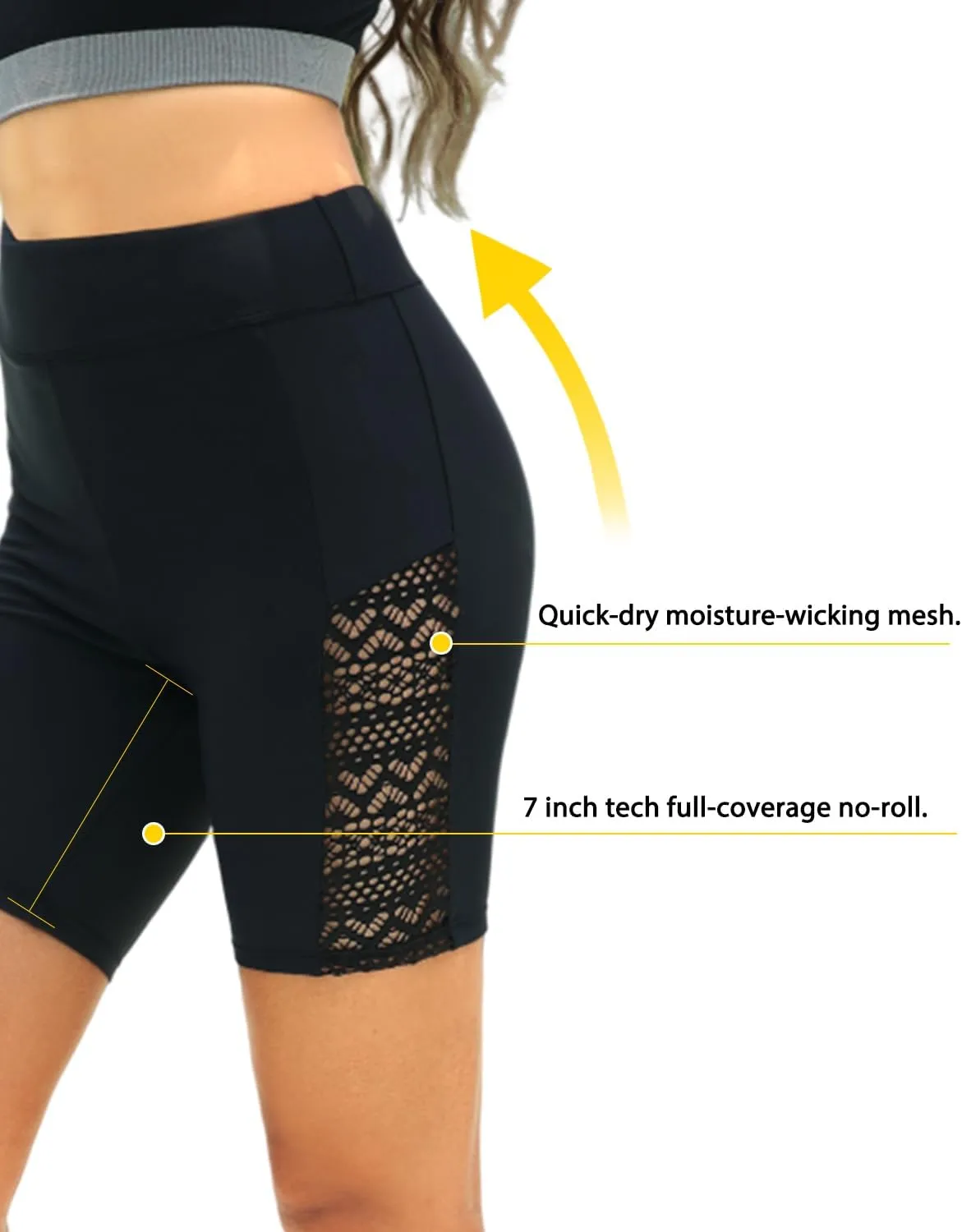 7" Swim Shorts Women - High Waisted Bathing Suit Shorts Tummy Control Boy Short Swimsuits Lace 2025 Swimwear Bottom