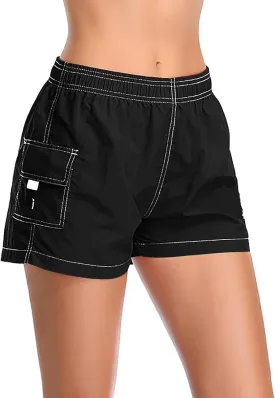 Adoretex Women's Quick Dry Elastic Waistband Lightweight Swim Board Shorts
