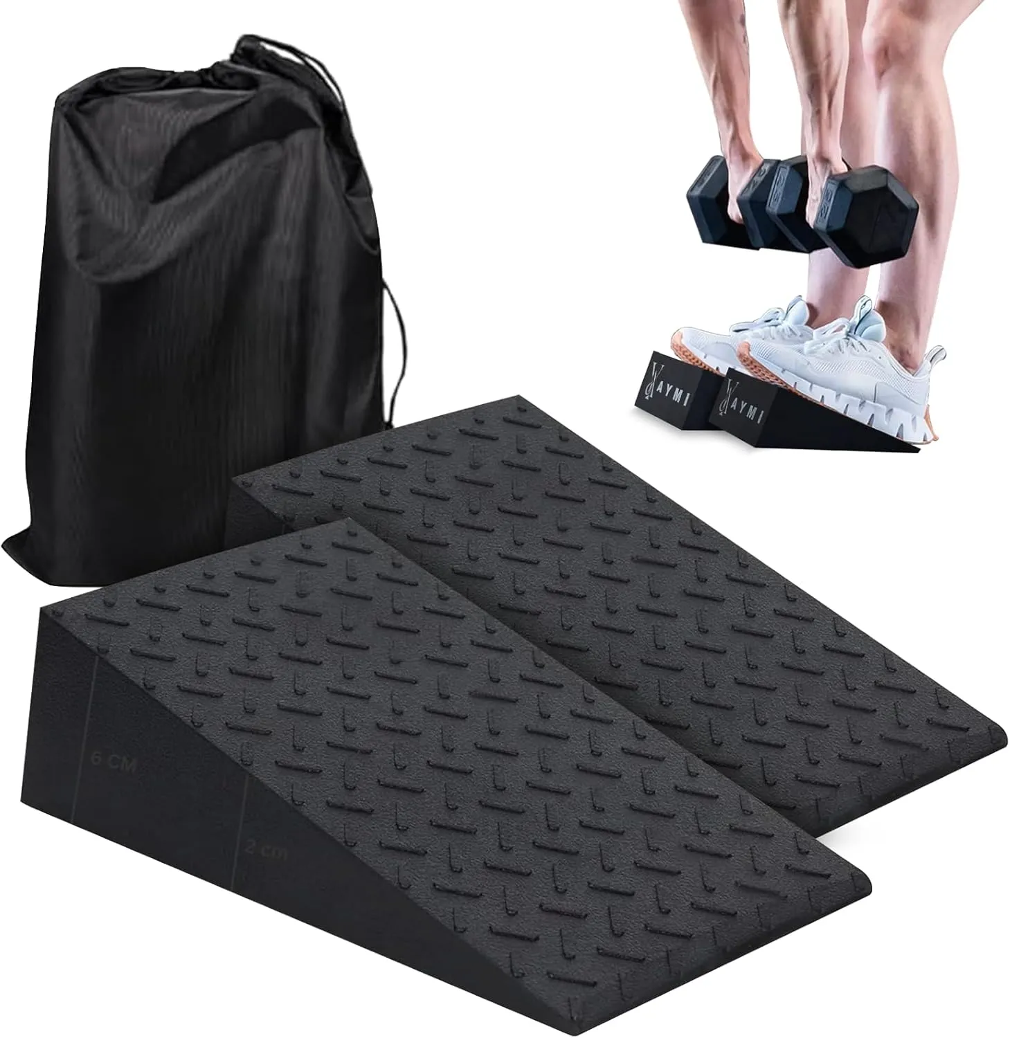AYMI Squat Wedge Block, Weightlifting Calf Stretcher Slant Board for Heel Elevated Squat, Improve Mobility, Balance and Strength Performance