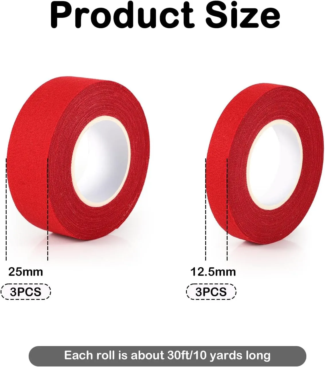 BOXOB 6pcs 30ft Lacrosse Tape, 1 Inch 1/2 Inch Non-Precut Lacrosse Stick Tape Cotton Sweat-Absorbent Hockey Tape Yellow Red Orange Tape Bat Grip Tape for Baseball Golf Sports Athletic Gymnastics