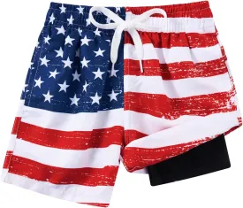 Cozople Boys Swim Trunks Compression Liner Swim Shorts Quick Dry Bathing Suit with Boxer Brief Swimwear 4-10T