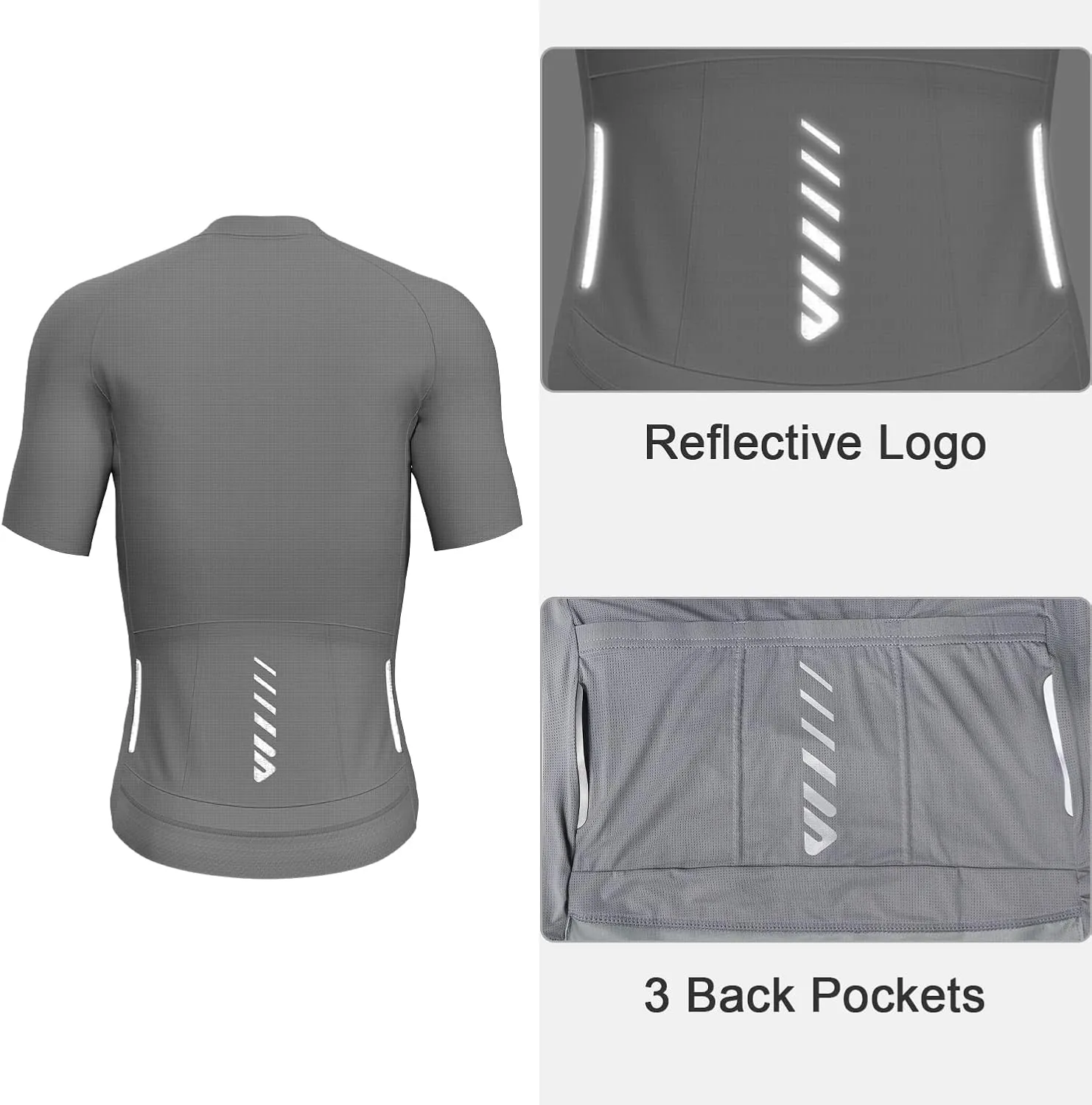 Cycling Jersey Men Short Sleeve, Road Bike Jerseys Full Zipper with Pockets, Bicycle Clothing Breathable Quick Dry