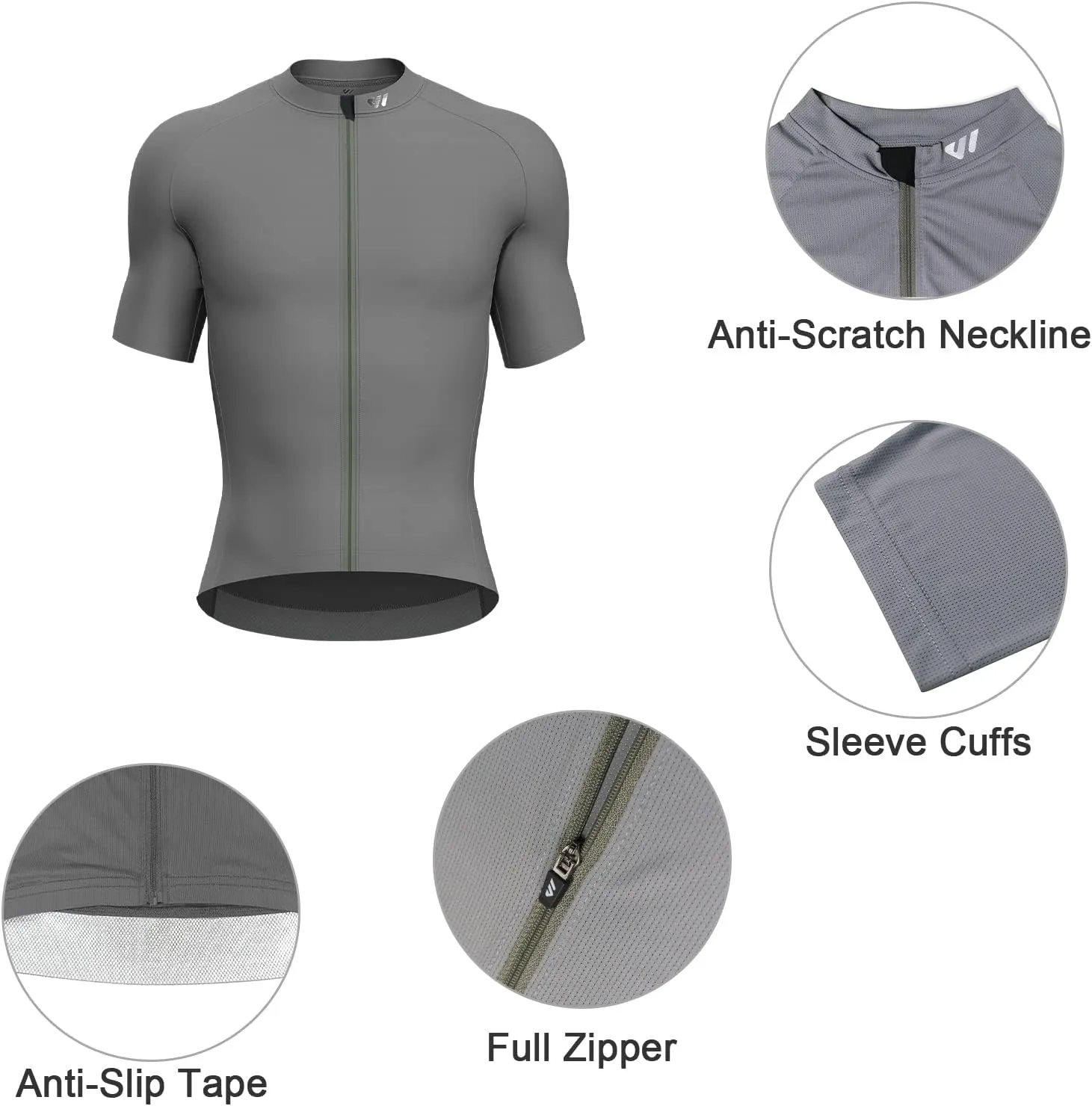 Cycling Jersey Men Short Sleeve, Road Bike Jerseys Full Zipper with Pockets, Bicycle Clothing Breathable Quick Dry