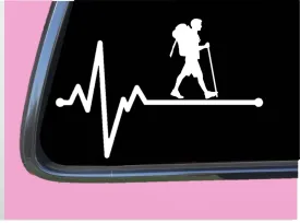 Hiking Man Lifeline TP 194 vinyl 8" Decal Sticker camper boots trail sleeping