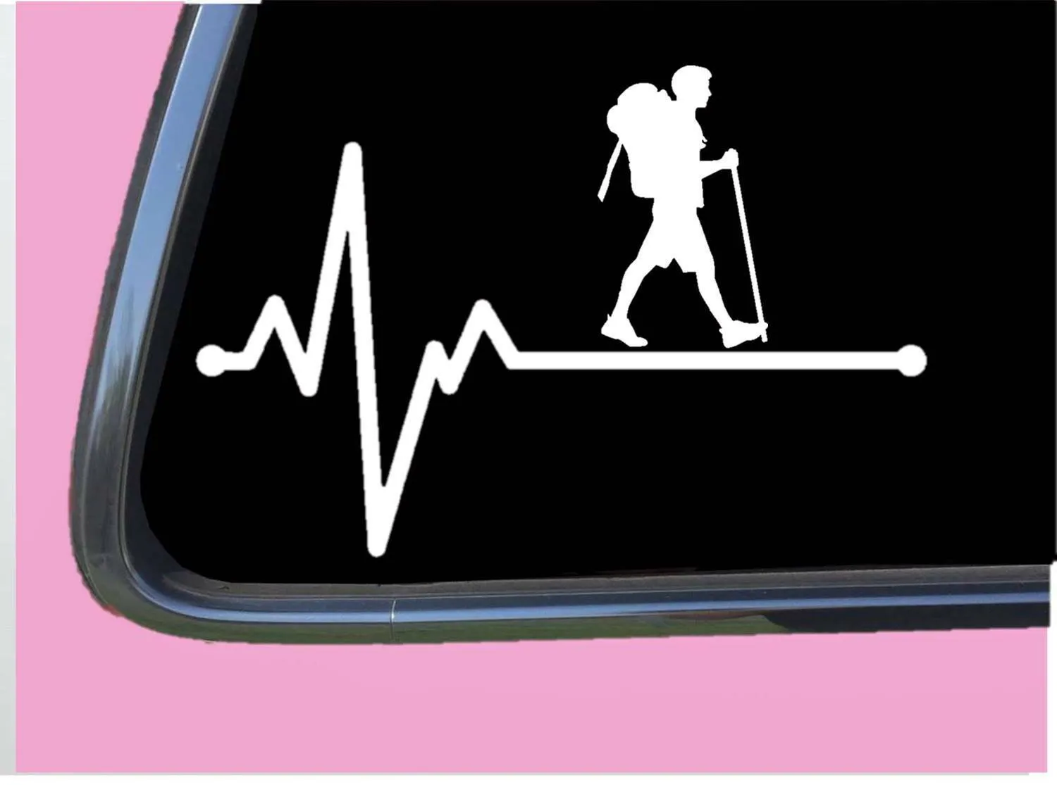 Hiking Man Lifeline TP 194 vinyl 8" Decal Sticker camper boots trail sleeping