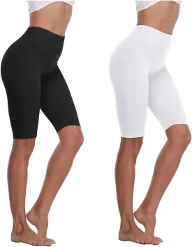 Kotii Women's Buttery Soft Short Leggings Modal Cotton Shorts Under Dresses Leggings Pants