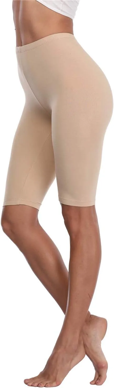 Kotii Women's Buttery Soft Short Leggings Modal Cotton Shorts Under Dresses Leggings Pants