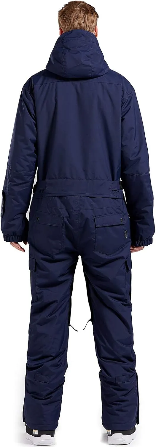 Mens One Piece Ski Suit Colorful Jumpsuits Snowboard Snowsuits Winter Outdoor Waterproof for Snow Sports