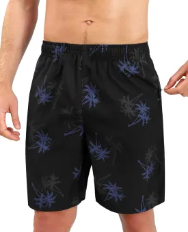 Men's Swim Trunks 9 Inch Printed Quick Dry Swim Shorts with Zipper Pocket No Liner Board Shorts Bathing Suit