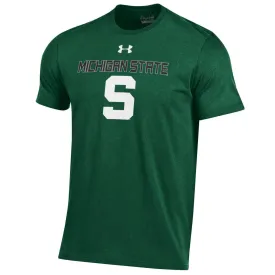 Michigan State Spartans Under Armour Green Charged Cotton HeatGear T-Shirt