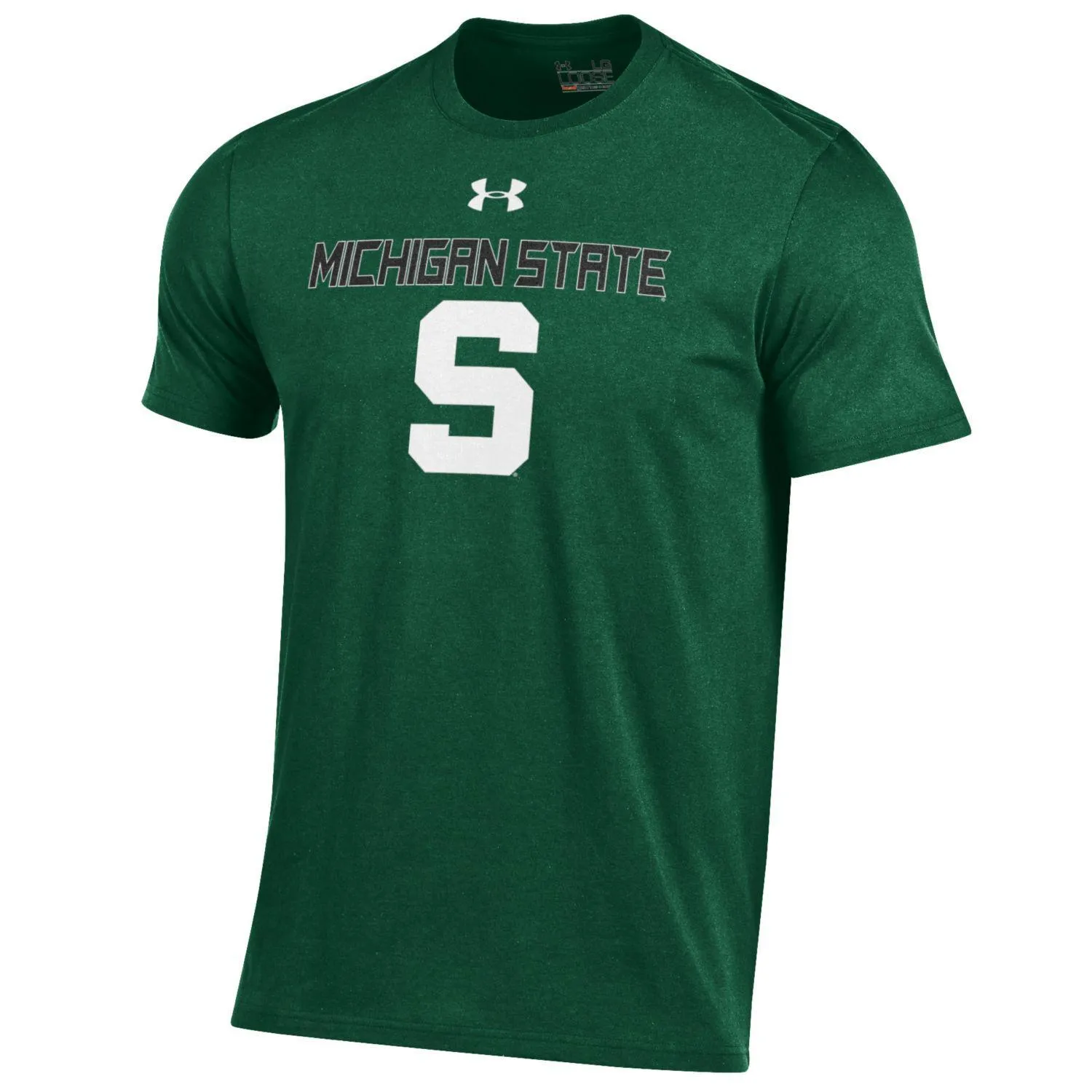 Michigan State Spartans Under Armour Green Charged Cotton HeatGear T-Shirt