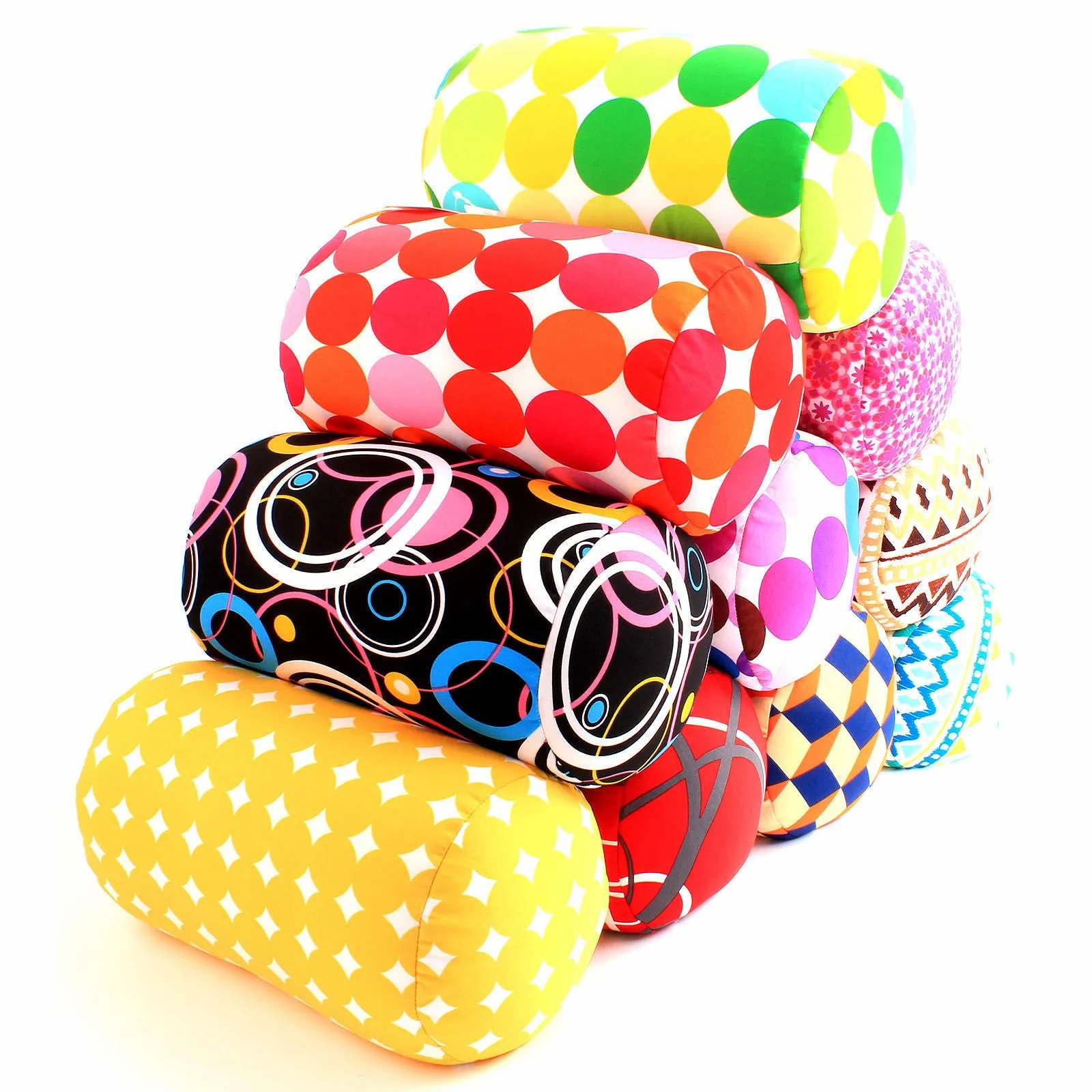 Micro Bead Bolster Tube Roll Pillows - Flowers, Animal, Kids