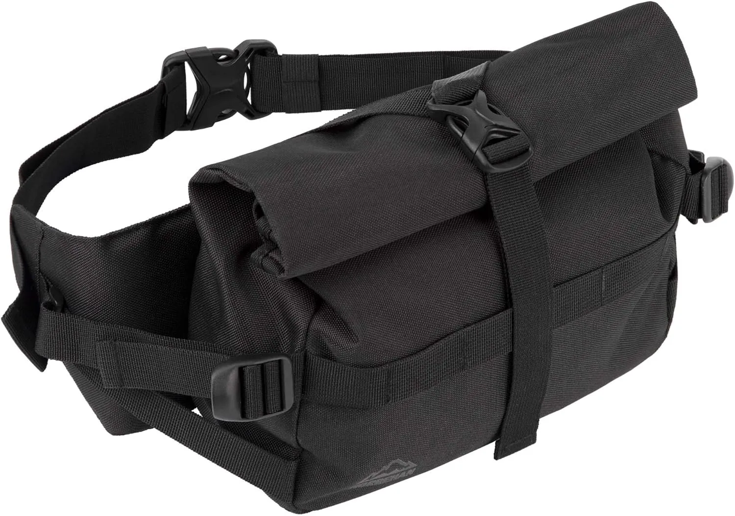 MTB Hip Pack Roll Top, Mountain Bike Waist Pack, Bike Fanny Pack, Lumbar Pack, Hiking Fanny Pack. Hiking Waist Pack, (4L) Black