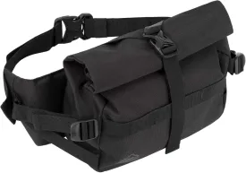 MTB Hip Pack Roll Top, Mountain Bike Waist Pack, Bike Fanny Pack, Lumbar Pack, Hiking Fanny Pack. Hiking Waist Pack, (4L) Black