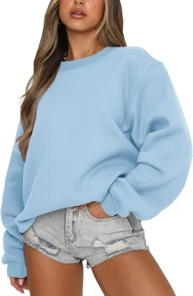 Orchidays Women's Casual Crewneck Sweatshirt Long Sleeve Loose Fitting Pullovers Fall Tops