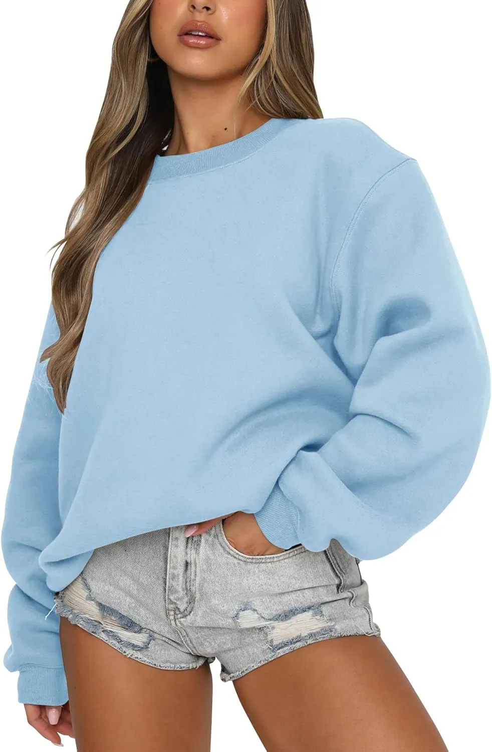 Orchidays Women's Casual Crewneck Sweatshirt Long Sleeve Loose Fitting Pullovers Fall Tops