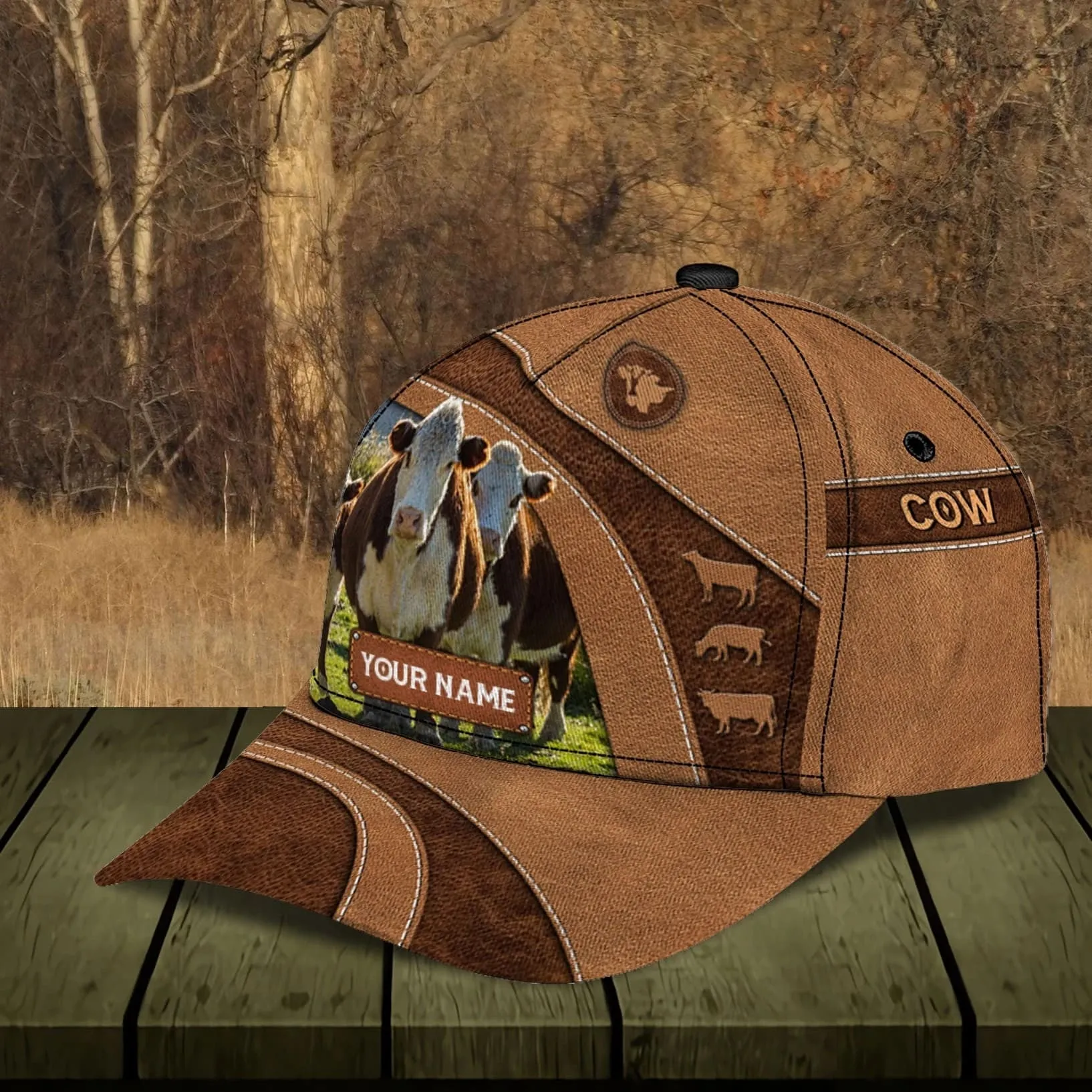 Personalized Black Angus Cow Farm Cap for Farmer, Cow Hat for Dad and Mom 3D Cap for Husband