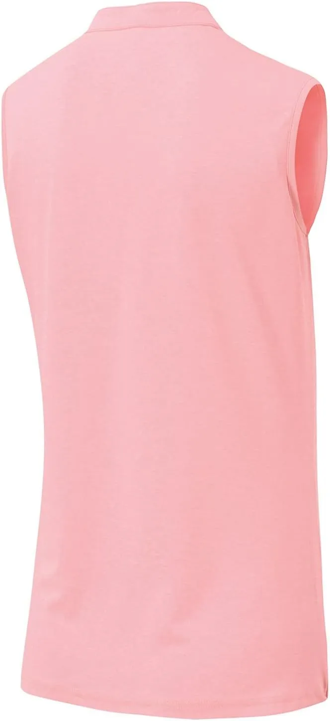 Rdruko Women's Golf Shirts Sleeveless V-Neck Collarless Quick Dry Tennis Running Athletic Tennis Polo T-Shirts