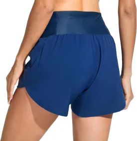 Swim Shorts Women High Waisted Tummy Control Swim Board Shorts Quick Dry Bathing Suit Swimwear Bottoms with Liner