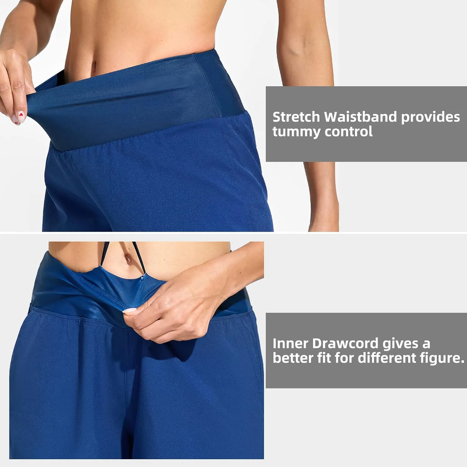 Swim Shorts Women High Waisted Tummy Control Swim Board Shorts Quick Dry Bathing Suit Swimwear Bottoms with Liner