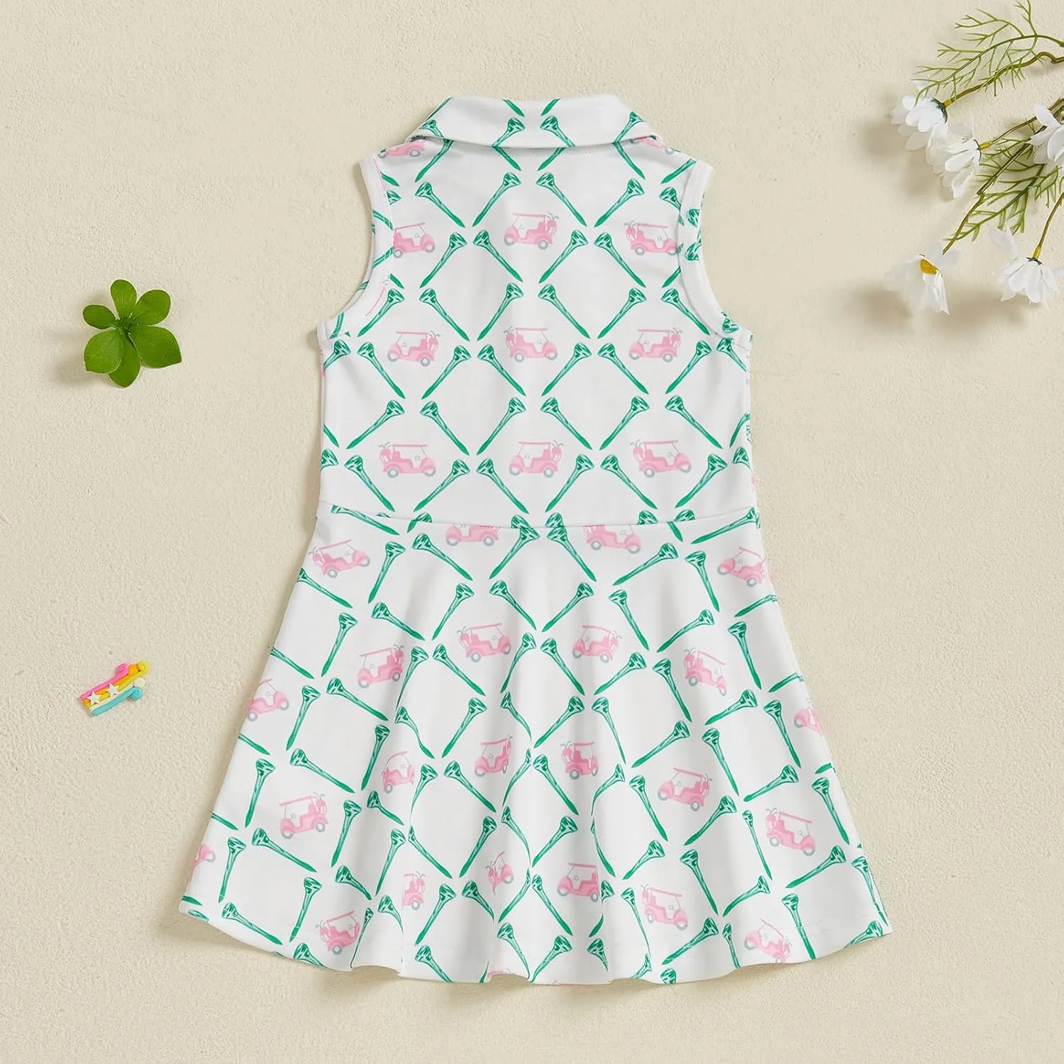 Toddler Baby Girl Golf Outfit Infant Short Sleeve Summer Dress Turn Down Collar A Line Dresses Kids Girls Clothes