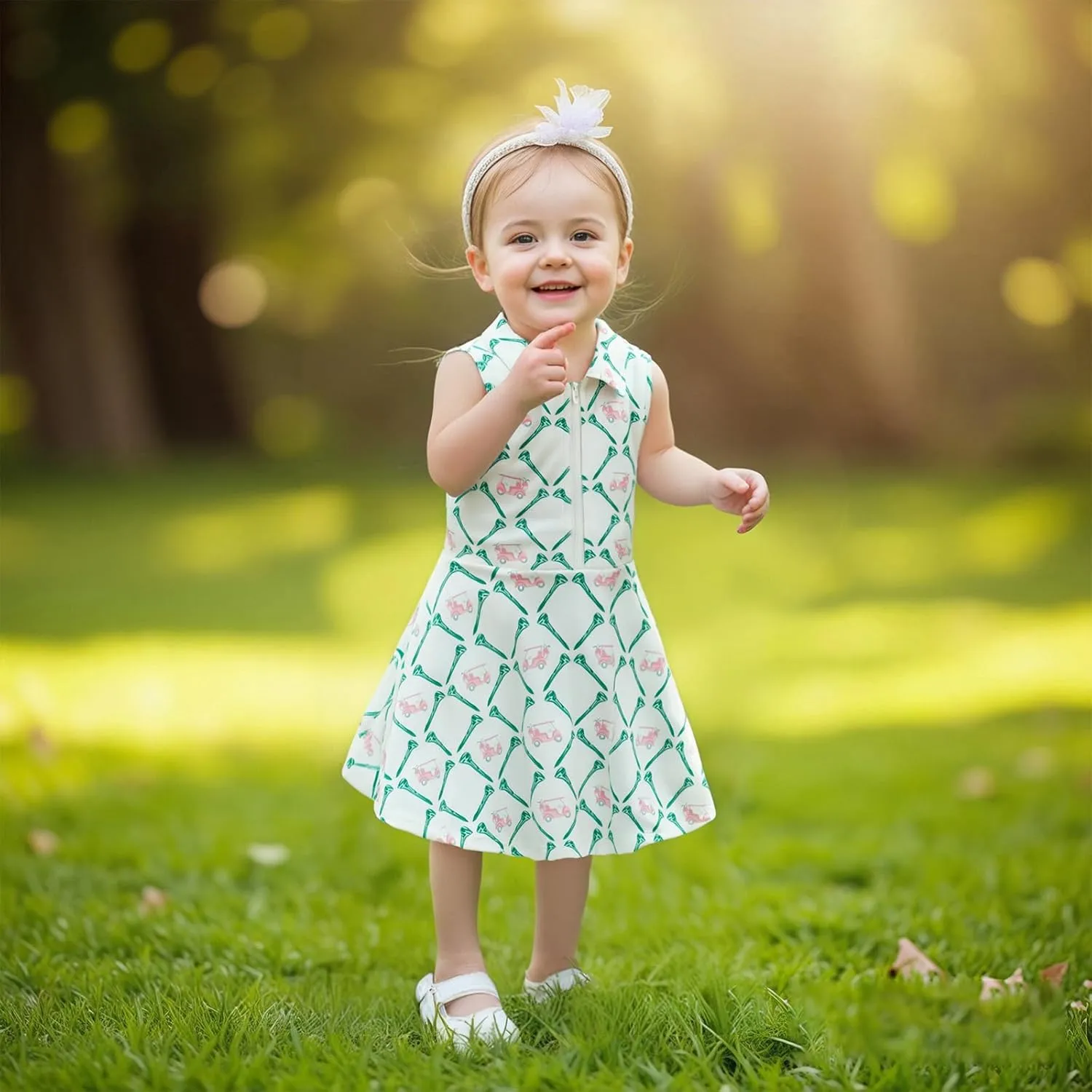 Toddler Baby Girl Golf Outfit Infant Short Sleeve Summer Dress Turn Down Collar A Line Dresses Kids Girls Clothes