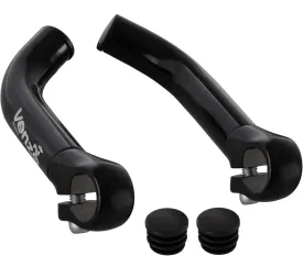 Venzo Bicycle Handlebar Extender for Mountain Hybrid Bike - Compatible with 7/8' 22.2mm - Flat Bar Ends with Plugs - 150mm - Ergonomic Design Lightweight & Durable