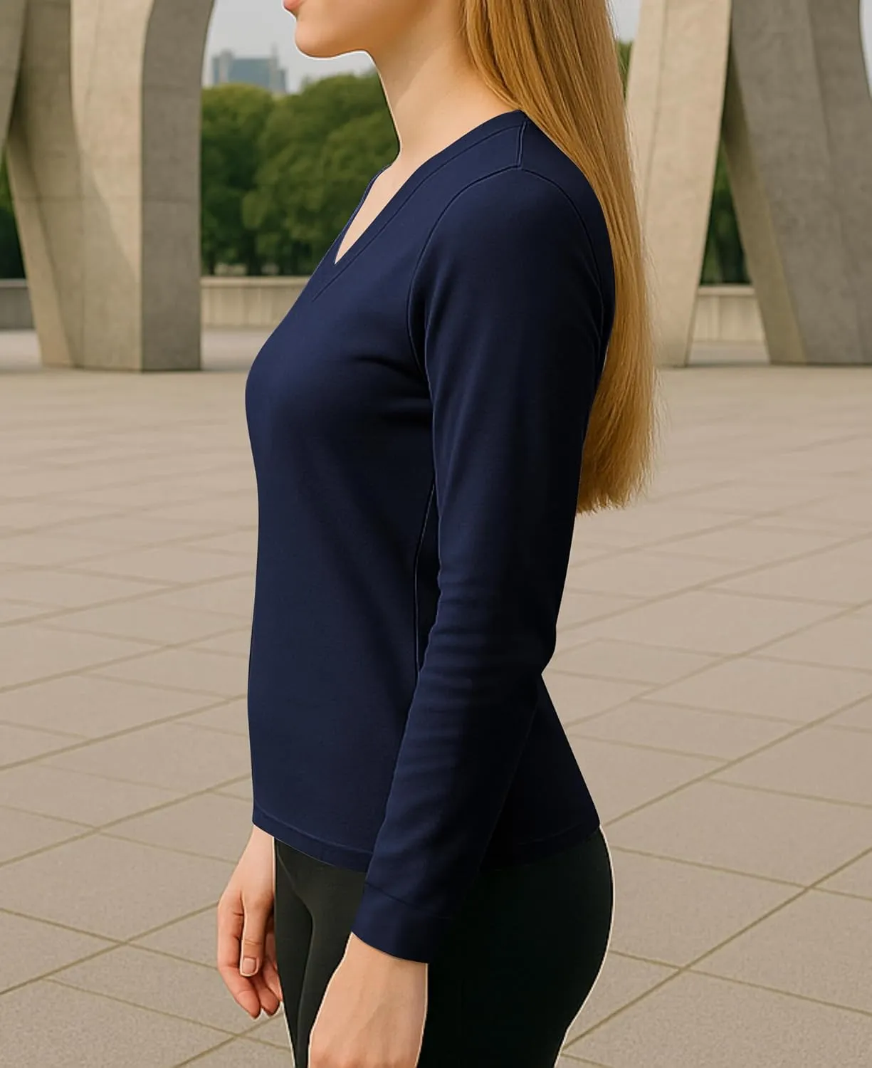 Womens Ultra Soft Long Sleeve Top | UV Sun Protection | Base Layer | All Season Performance V Neck Shirt | Multi Packs