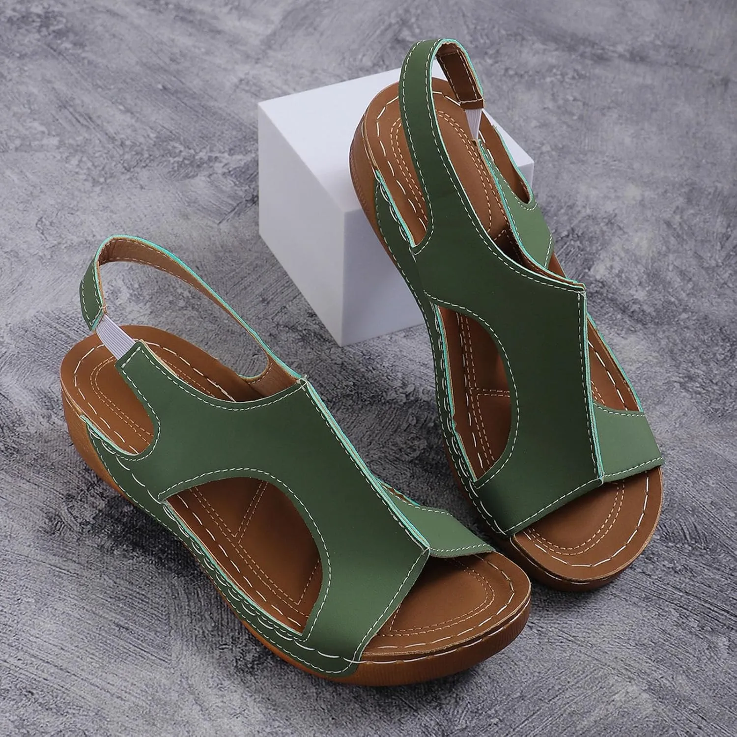 Women's Wedge Sandals Orthotic Comfort Dressy Summer Sandal Ankle Strap Casual Walking Wedges Platform Slip On Shoes