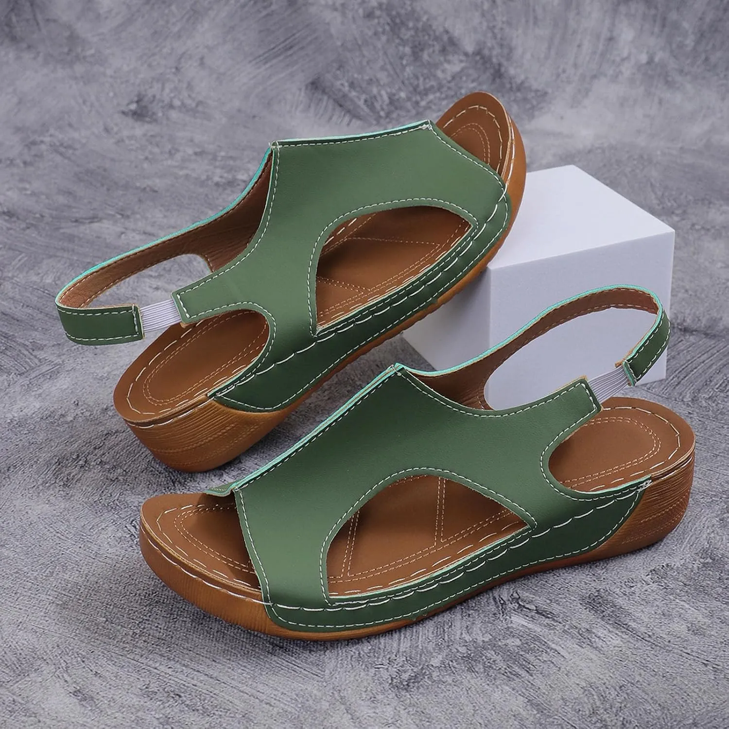 Women's Wedge Sandals Orthotic Comfort Dressy Summer Sandal Ankle Strap Casual Walking Wedges Platform Slip On Shoes