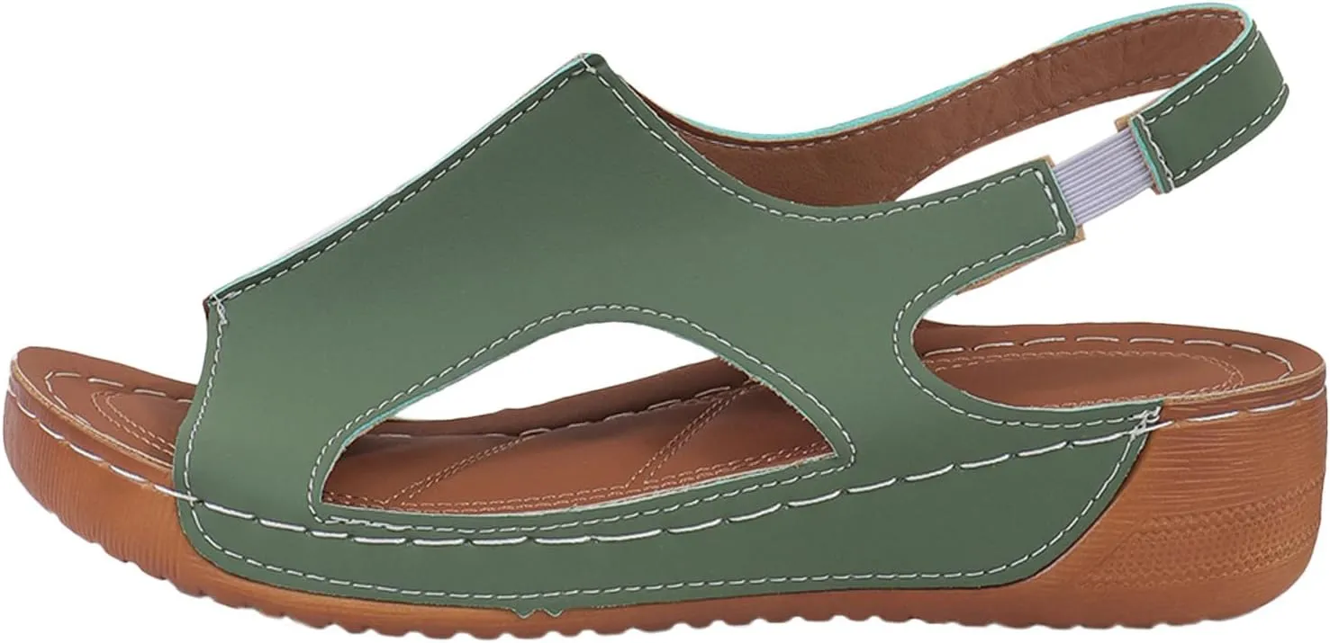 Women's Wedge Sandals Orthotic Comfort Dressy Summer Sandal Ankle Strap Casual Walking Wedges Platform Slip On Shoes